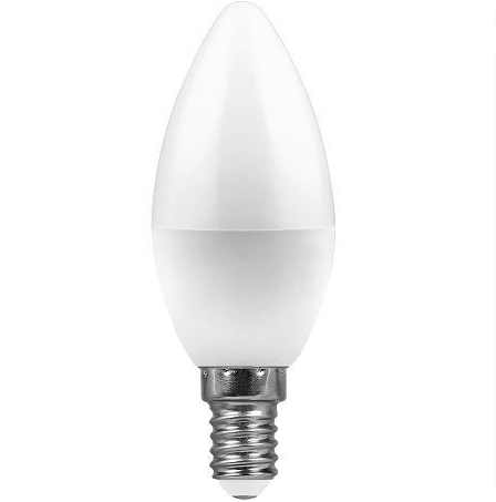 эл. Лампа LED Feron LB-570 Е14, 9 Вт, 6400К, 230В, свеча
