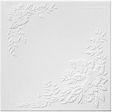 Плитка потолочная (Солид) С2068 Белый, 500х500мм /36, м2