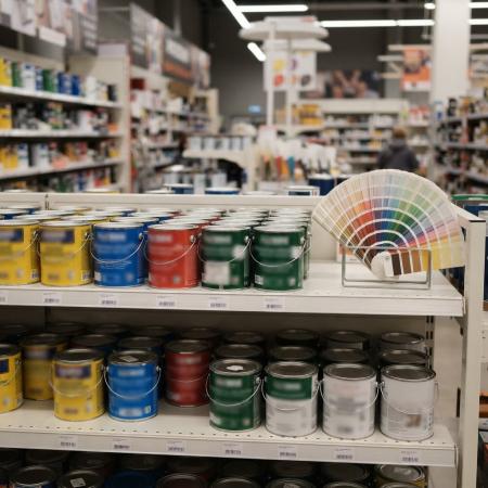 Краска для стен в строительном магазине