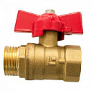 Кран шаровый 1/2" вн/нар бабочка латунь (жёлтый)