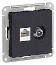 Розетка телевизионная/компьютерная встраиваемая Atlas Design (Systeme Electric/Schneider Electric), карбон, TV и RJ45 (ATN001089)