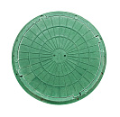 Люк дачный полимерно-песчаный, 725х565х45х25мм, пешеходный, зеленый, 15кН