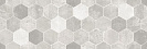 Плитка облицовочная Гексацемент серый декор, 200х600мм (1уп=7шт=0,84кв.м)