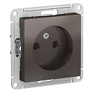 Розетка одинарная встраиваемая Atlas Design (Systeme Electric/Schneider Electric) 16А без заземления, мокко (ATN000641)