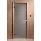 Дверь банная стеклянная 1900х700х6мм с коробом, 2 петли, сатин, левая