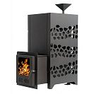 Печь банная Камчатка-10 закрытая каменка, с панорамным стеклом