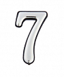 Номер дверной пластиковый "7", хром