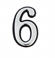 Номер дверной пластиковый "6", хром