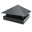 Колпак на столб со ступенчатой юбкой 390х390мм серый графит RAL7024