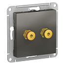 Розетка аудио двойная встраиваемая Atlas Design (Systeme Electric/Schneider Electric), сталь (ATN000987)