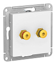 Розетка аудио двойная встраиваемая Atlas Design (Systeme Electric/Schneider Electric), белый (ATN000187)