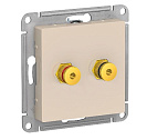 Розетка аудио двойная встраиваемая Atlas Design (Systeme Electric/Schneider Electric), бежевый (ATN000287)