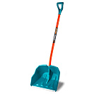 Лопата снеговая (Grinda) 400х590мм, цветная, пластиковая с оцинк. планкой, с алюминиевым черенком V-образной ручкой