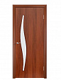 Дверь межкомнатная Волна (Модерато) 2000х800мм, стекло, ламинированная, Итальянский орех