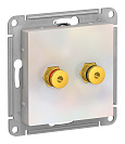 Розетка аудио двойная встраиваемая Atlas Design (Systeme Electric/Schneider Electric), жемчуг (ATN000487)