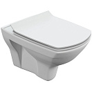 Унитаз подвесной Карина (Cersanit), безободковый, дюропласт, микролифт