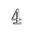 Номер на дверь Аллюр, "4", хром