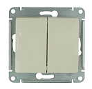 Выключатель двухклавишный встраиваемый Glossa (Systeme Electric/Schneider Electric), бежевый (GSL000251)