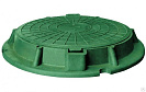 Люк дачный полимерно-песчаный, 750х620х70х25мм, пешеходный, зеленый, 30кН