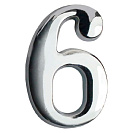 Номер на дверь Аллюр, "6", хром