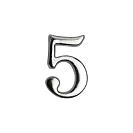 Номер на дверь Аллюр, "5", хром