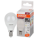 Лампа светодиодная (OSRAM) Е14, 7Вт, 3000К, 560лм, шар, теплый свет