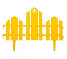 Заборчик пластиковый Домик, высота 0,19м, длина 1,7м жёлтый