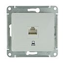 Розетка компьютерная одинарная встраиваемая Glossa (Systeme Electric/Schneider Electric), белая (GSL000181)