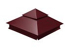Колпак на столб двухъярусный 390х390мм вишневый RAL3005