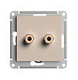 Розетка аудио двойная встраиваемая Atlas Design (Systeme Electric/Schneider Electric), песочный (ATN001287)