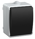 Выключатель одноклавишный накладной Форс (IEK) с крышкой IP55, серый