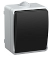 Выключатель (IEK) Форс серый, одноклавишный, защ. крышка, IP 54, 10А