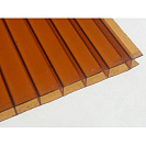 Поликарбонат сотовый 4х2100х6000мм, ЯНТАРНЫЙ/БРОНЗА (плотность 450гр/м2)