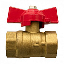 Кран шаровый 3/4" вн/вн бабочка латунь (жёлтый)