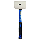Киянка резиновая Vertextools, белая, фиберглассовая рукоятка, 450г