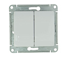 Выключатель двухклавишный встраиваемый Glossa (Systeme Electric/Schneider Electric), белый (GSL000151)