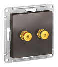 Розетка аудио двойная встраиваемая Atlas Design (Systeme Electric/Schneider Electric), мокко (ATN000687)