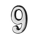 Номер на дверь Аллюр, "9", хром
