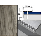 Порог алюминиевый Дуб пепельный, 900х24х20мм, угловой                              