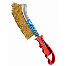 Щетка зачистная Vertextools, латунированная щетина, 235мм