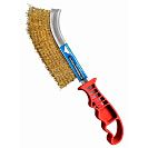 Щетка зачистная Vertextools, латунированная щетина, 235мм