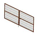 Ворота из сварной сетки 4х2,03м d4мм, шоколад RAL8017