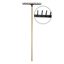 Грабли прямые (Броня), рельсовая сталь, с деревянным черенком