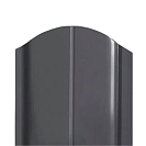 Евроштакетник односторонний Кантри h1,5м 126мм, серый графит RAL7024, закругленный срез