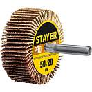 Круг шлифовальный лепестковый (Stayer) на шпильке d 6мм, Р80, 50х20мм (36607-080)