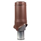 Выход вентиляции изолированный 125/500мм (Krovent) Pipe-VT шоколад RAL8017 без колпака и проходного элемента
