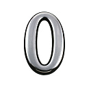 Номер на дверь Аллюр, "0", хром