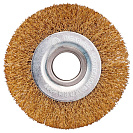 Щетка дисковая для УШМ Vertextools, латунированная сталь, 125х22,2мм