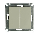 Выключатель двухклавишный встраиваемый Atlas Design (Systeme Electric/Schneider Electric), бежевый (ATN000251)