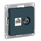 Розетка телевизионная/компьютерная встраиваемая Atlas Design (Systeme Electric/Schneider Electric) изумруд, TV и RJ45 (ATN000889)